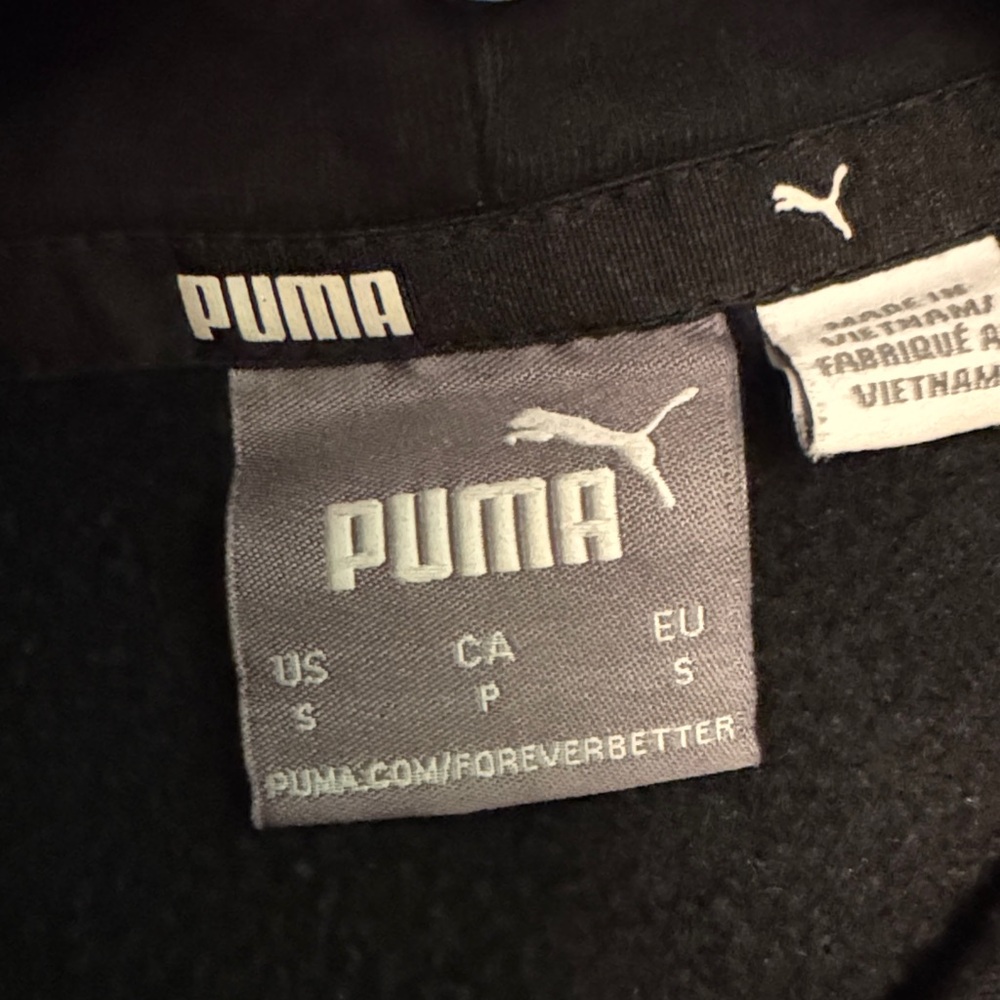 Men’s Puma Classic Black Hoodie with white logo, size small - Picture 4 of 4